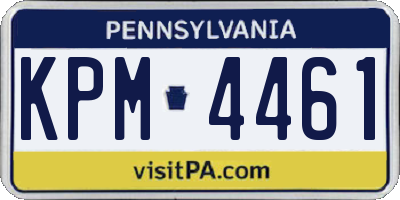 PA license plate KPM4461