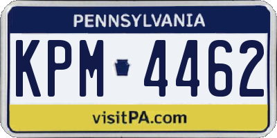 PA license plate KPM4462