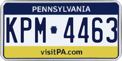 PA license plate KPM4463