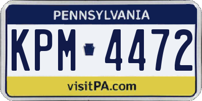 PA license plate KPM4472