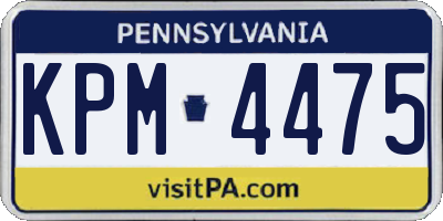 PA license plate KPM4475