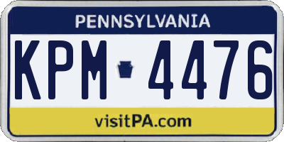 PA license plate KPM4476