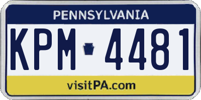 PA license plate KPM4481
