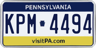 PA license plate KPM4494