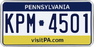 PA license plate KPM4501