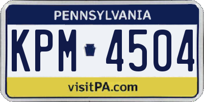 PA license plate KPM4504
