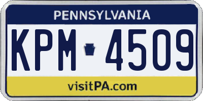 PA license plate KPM4509