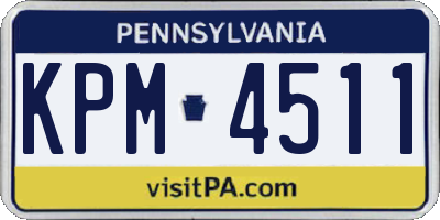 PA license plate KPM4511
