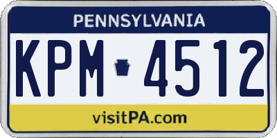 PA license plate KPM4512