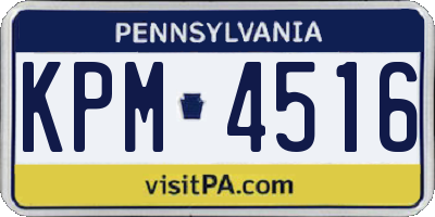 PA license plate KPM4516