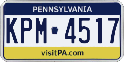 PA license plate KPM4517