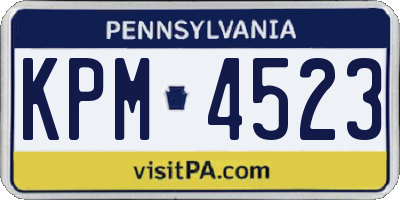 PA license plate KPM4523