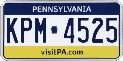 PA license plate KPM4525