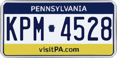 PA license plate KPM4528
