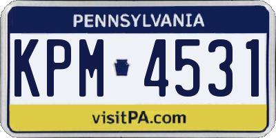 PA license plate KPM4531