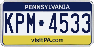 PA license plate KPM4533