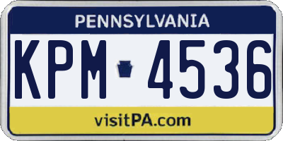 PA license plate KPM4536