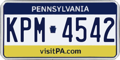 PA license plate KPM4542