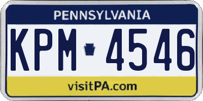 PA license plate KPM4546