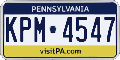 PA license plate KPM4547