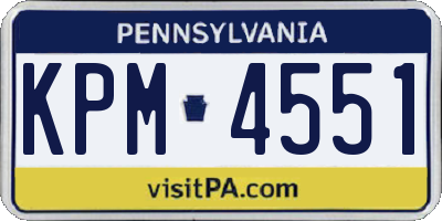 PA license plate KPM4551