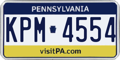 PA license plate KPM4554