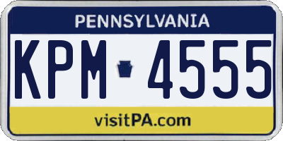 PA license plate KPM4555