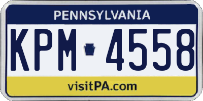 PA license plate KPM4558