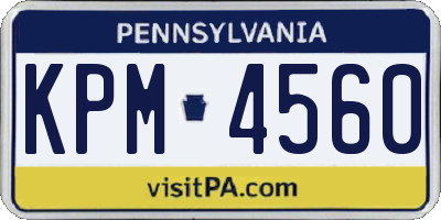 PA license plate KPM4560
