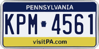 PA license plate KPM4561