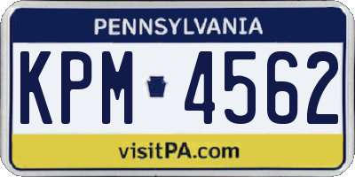 PA license plate KPM4562