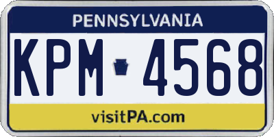 PA license plate KPM4568