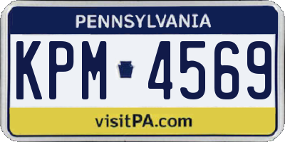 PA license plate KPM4569