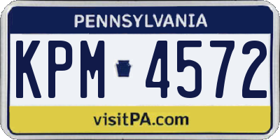 PA license plate KPM4572
