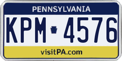 PA license plate KPM4576