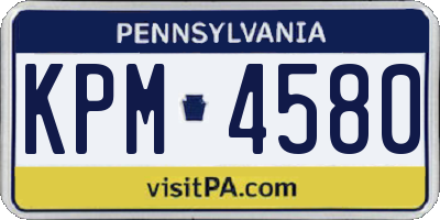PA license plate KPM4580