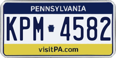 PA license plate KPM4582