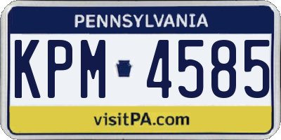 PA license plate KPM4585