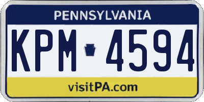 PA license plate KPM4594