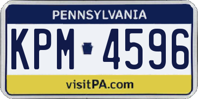 PA license plate KPM4596