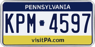 PA license plate KPM4597