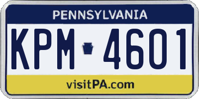 PA license plate KPM4601