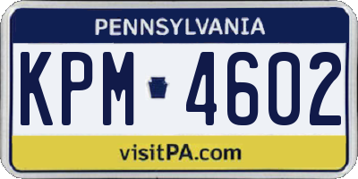 PA license plate KPM4602