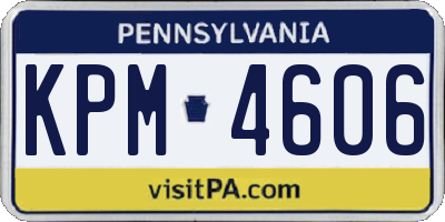 PA license plate KPM4606