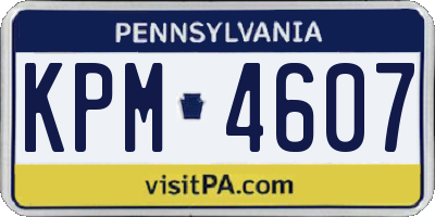PA license plate KPM4607