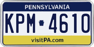 PA license plate KPM4610