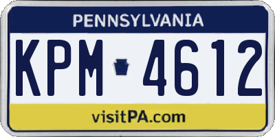 PA license plate KPM4612
