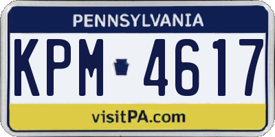 PA license plate KPM4617