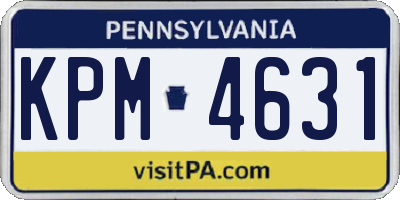 PA license plate KPM4631