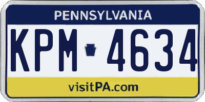 PA license plate KPM4634
